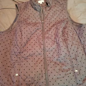 Womens Gray Polka dot Plus Size Vest